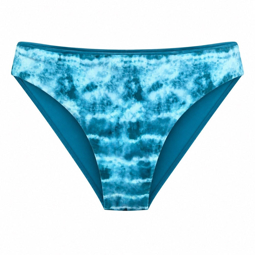 Hot Water NWT Reversible Bikini Bottoms Teal Tie Dye Hipster Medium beach swim